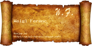 Weigl Ferenc névjegykártya